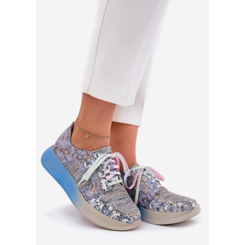 Naisten nahkakengät Maciejka-alustalla 06776a-06 sininen 1