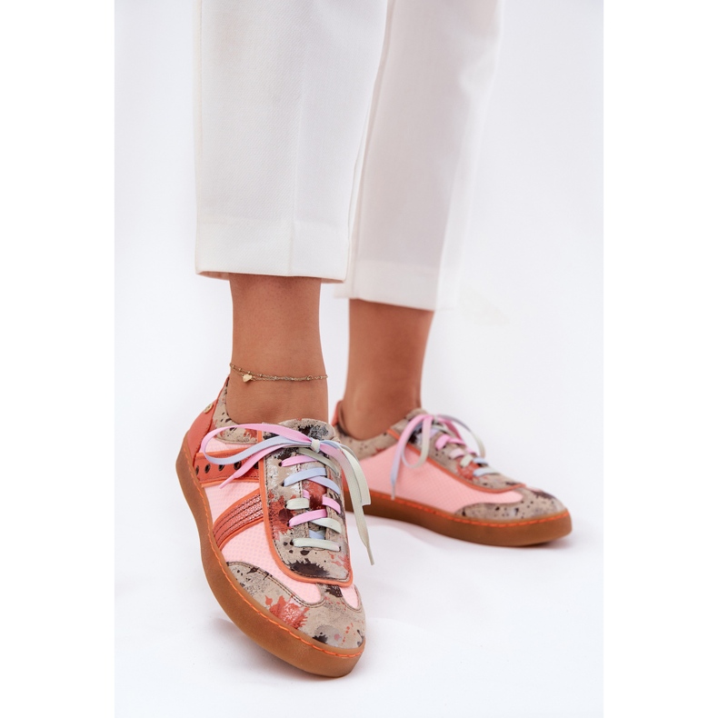 Naisten nahka lenkkarit Maciejka 06840-18 oranssi 2