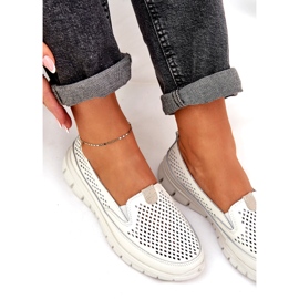 Evento Valon nahkainen avoin työsuhde 24pb18-6870 valkoinen 4