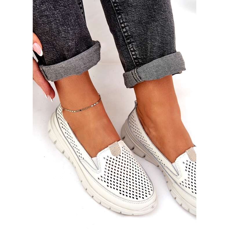 Evento Valon nahkainen avoin työsuhde 24pb18-6870 valkoinen 4