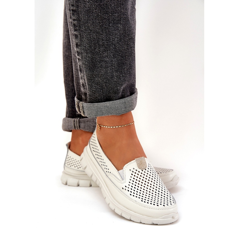 Evento Valon nahkainen avoin työsuhde 24pb18-6870 valkoinen 3