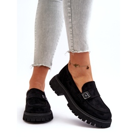 Vinceza Naisten ekoelendaariset mustat mokkasiinit, joissa on koristevyö ja nahka 3