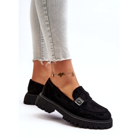 Vinceza Naisten ekoelendaariset mustat mokkasiinit, joissa on koristevyö ja nahka 2