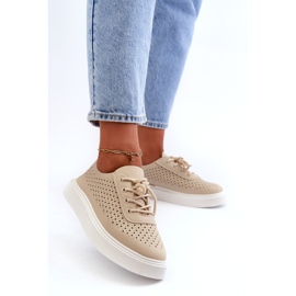 Openwork Sneakers -lenkkarit beige -alustalla 1