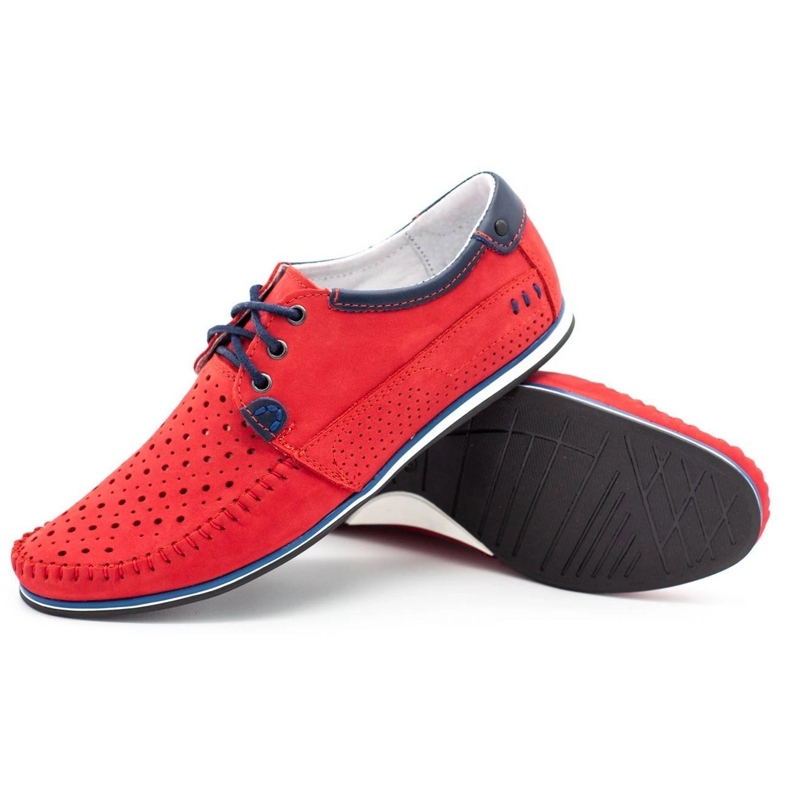 KOMODO Miesten kengät nahkaiset leipät 875 kesäksi punainen 3