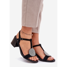 S.Barski Postin nahka sandaalit koristeella JC51-842 musta 1