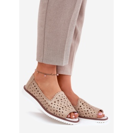 S.Barski Nahkainen avoimet balleriinit paljain sormilla S. Barski LR51-922 Kulta kultainen 1