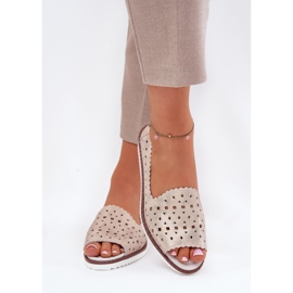 S.Barski Nahkainen avoimet balleriinit paljain sormilla S. Barski LR51-922 beige 2