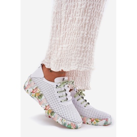 Nahkakiilakengät kuviota Artiker 54c1807 valkoinen ja vihreä 1