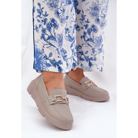 Vinceza Naisten nahkaiset leipät, joissa on kultainen yksityiskohta Vincez 88007 Dark Beige 2