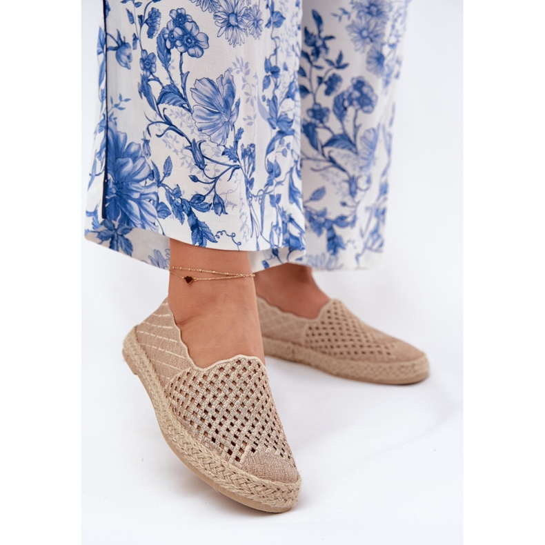Naisten Espadrilles Vinceza 13625 Beige -punoksen kanssa 2