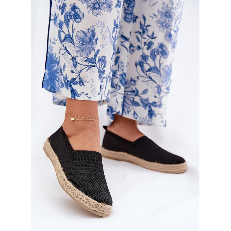 Naisten espadrilles Vinceza Braid 13624 mustalla 2