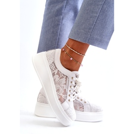 S.Barski Naisten pitsi-lenkkarit lenkkarit laiturilla S. Barski Hy51-059 White valkoinen 3