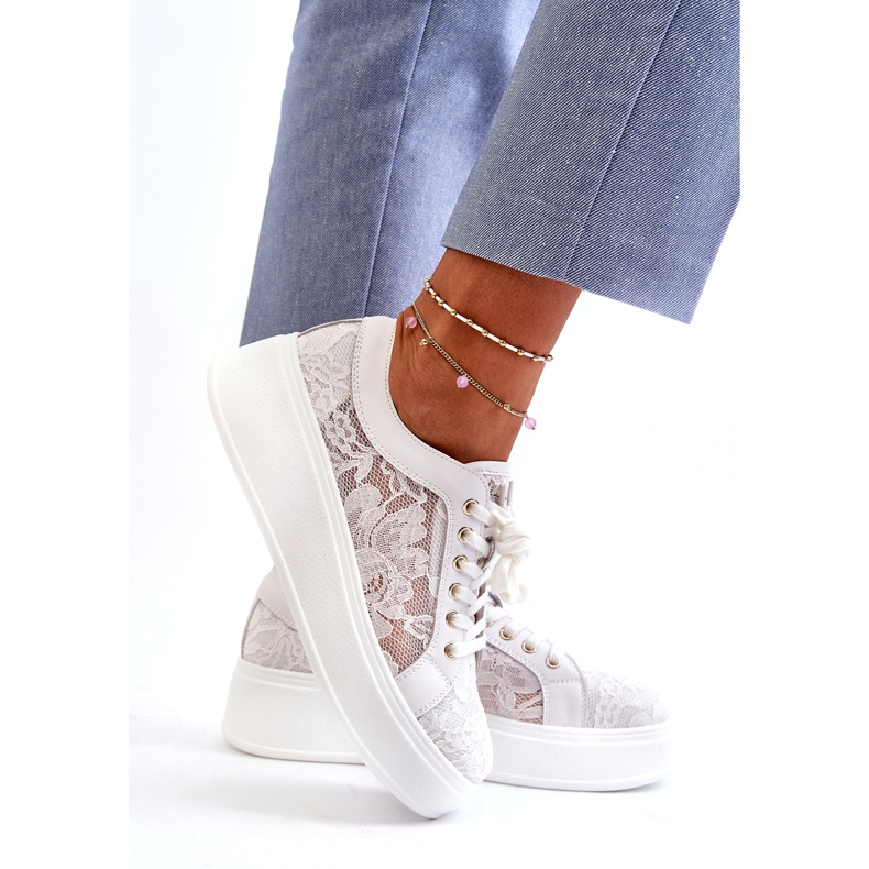 S.Barski Naisten pitsi-lenkkarit lenkkarit laiturilla S. Barski Hy51-059 White valkoinen 3