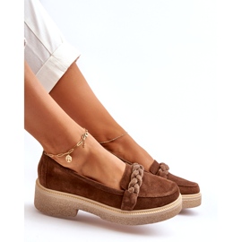 Zazoo 3429/W Naisten mokkanahkaiset mokasiinit koristeella, ruskea 4