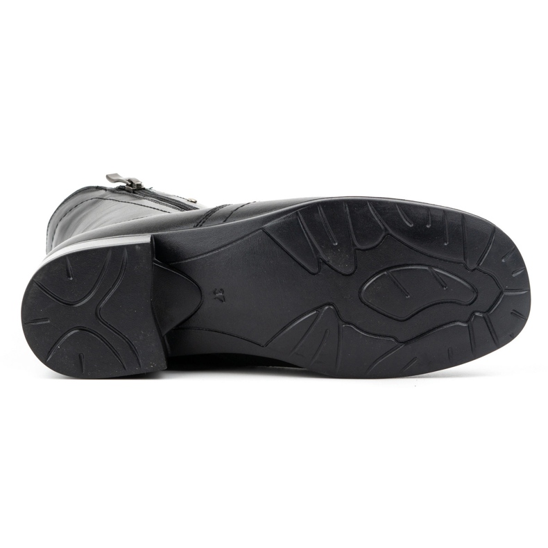 Olivier Naisten nahkaeristetyt saappaat kahdella vetoketjulla 310BB, musta 5