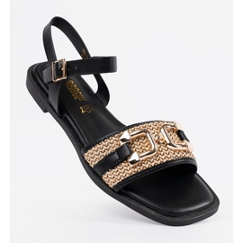 Goodin Mustat sandaalit, joissa nahkainen sisäpohja 1