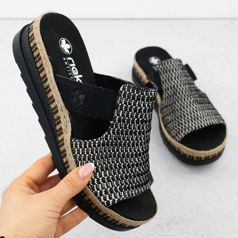 Nahkaisten nahkakiilat Musta musta rieker v7953-00 1