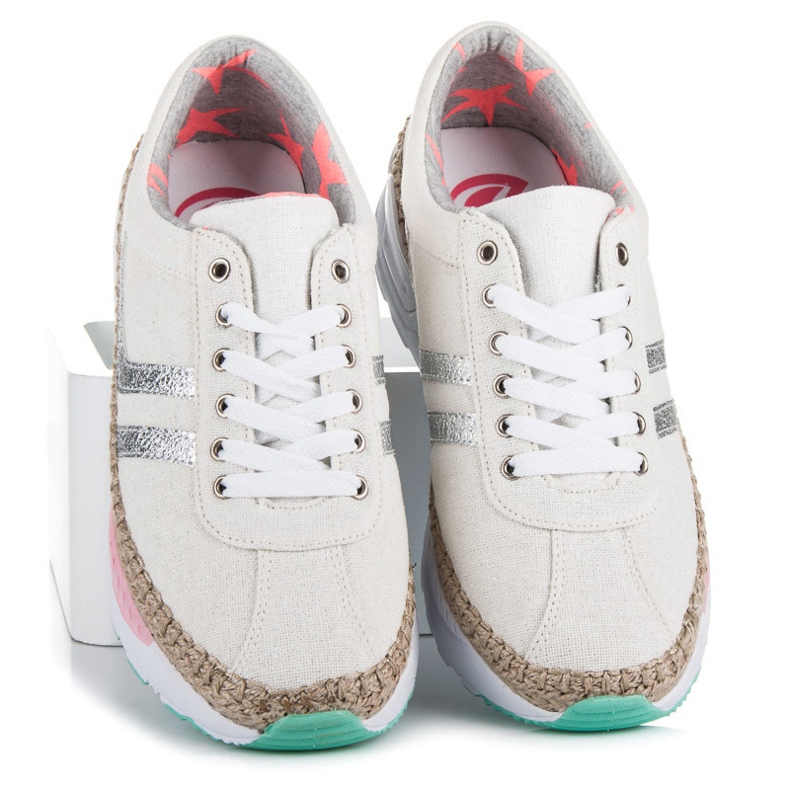 Kylie Nauhalliset lenkkarit, espadrillit ruskea harmaa 1