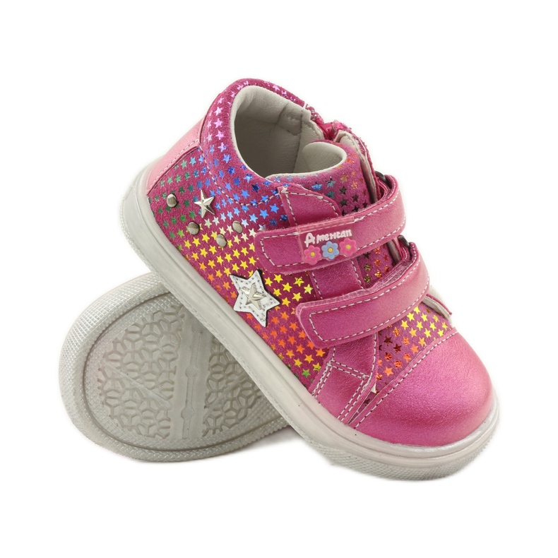 American Club Mukavat urheilukengät tähdellä American 703925 vaaleanpunainen 3