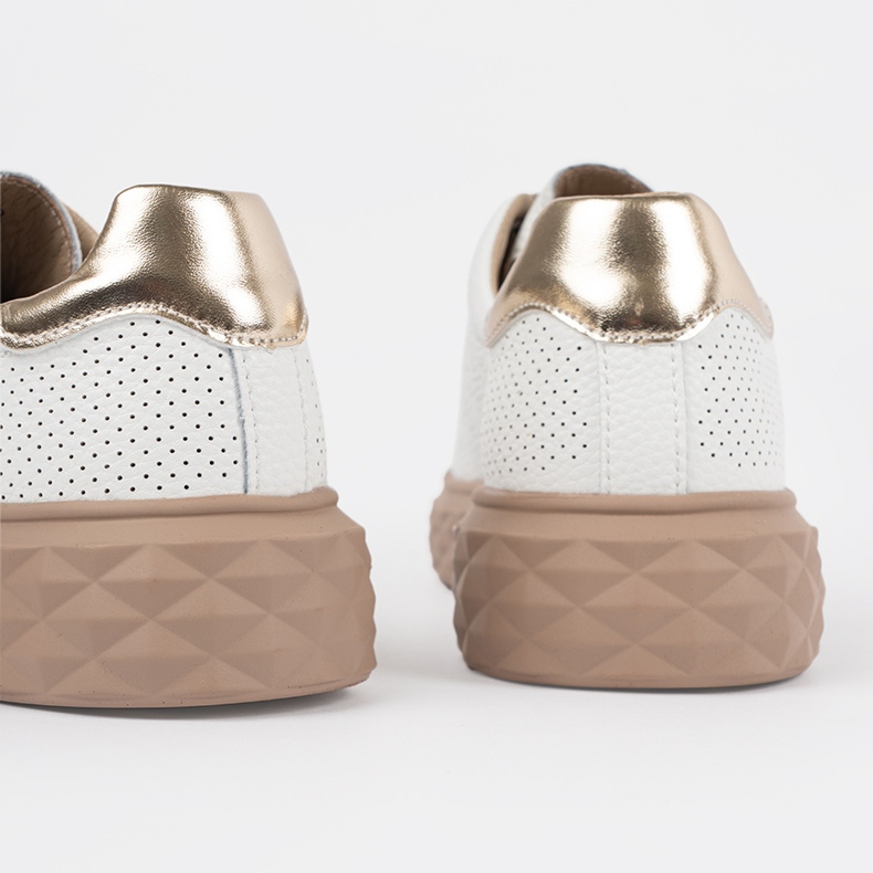 Valkoiset ja beige -lenkkarit nahkatapit Sergio Leone valkoinen 1