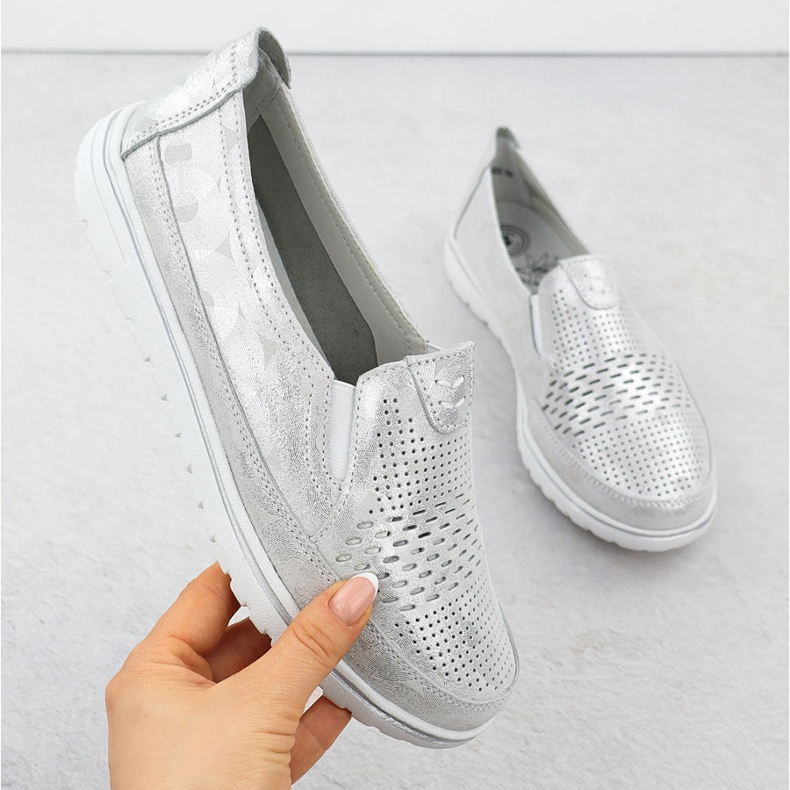 Evento Naisten nahkakengät Openwork Silver Event 1653 hopea 1