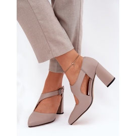 Nahkapumput pylväällä Vinceza 91133 -harmaa kiinnittimellä 2