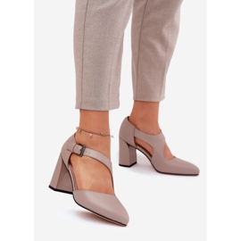 Nahkapumput pylväällä Vinceza 91133 -harmaa kiinnittimellä 1