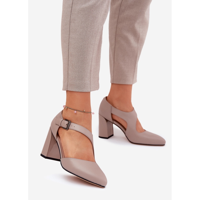 Nahkapumput pylväällä Vinceza 91133 -harmaa kiinnittimellä 1