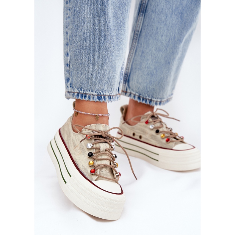 Naisten lenkkarit laiturilla goe rr2n4105 beige 2