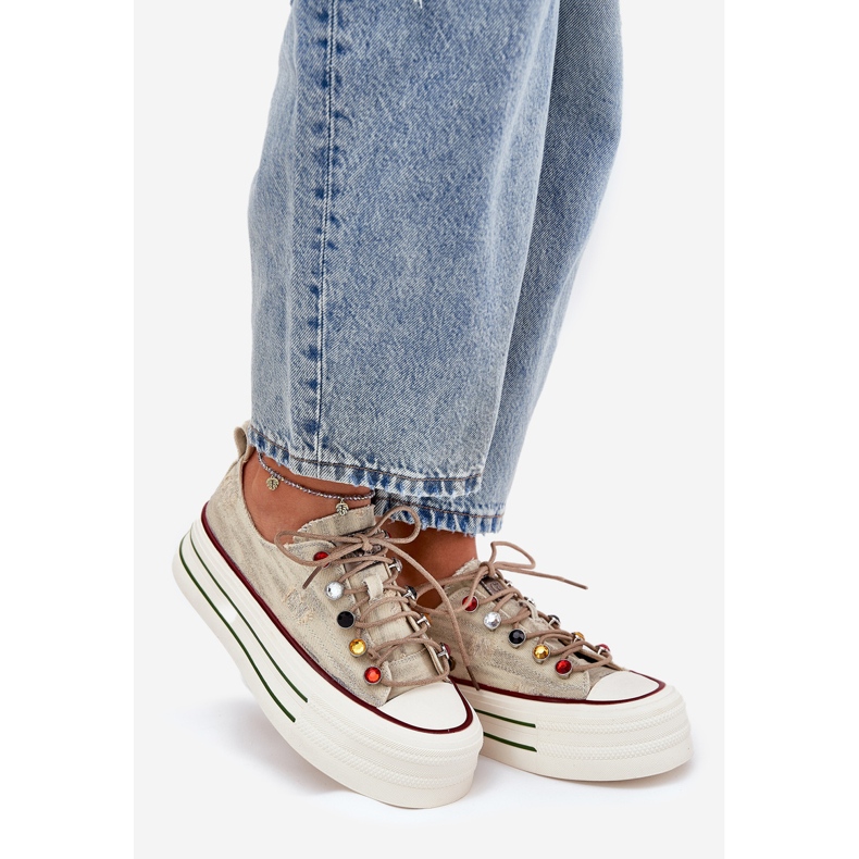 Naisten lenkkarit laiturilla goe rr2n4105 beige 1