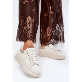 Naisten nahka -lenkkarit Goe RR2N4004 -alustalla beige 2