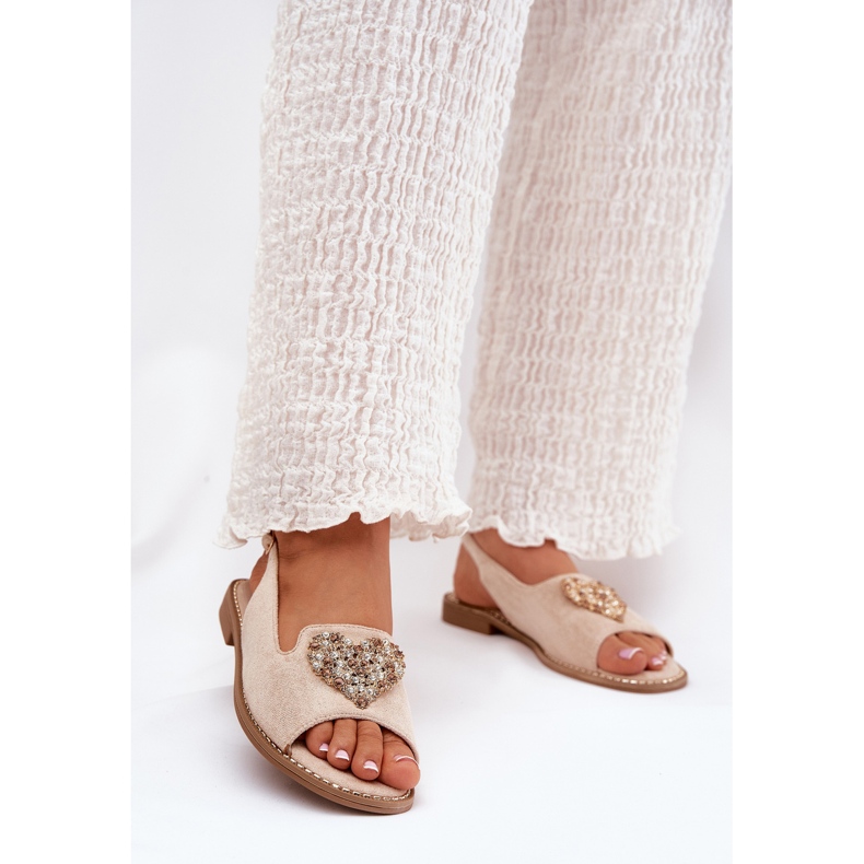 S.Barski Naisten sandaalit koristeellisella sydämellä S. Barski KV27-018 Beige 2