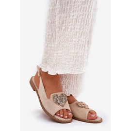S.Barski Naisten sandaalit koristeellisella sydämellä S. Barski KV27-018 Beige 1