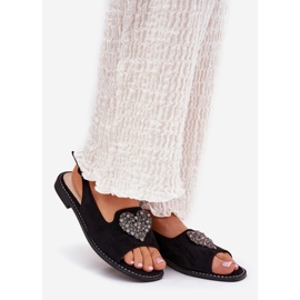 S.Barski Naisten sandaalit koristeellisella sydämellä S. Barski KV27-018 Musta 1