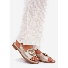 S.Barski Kiiltävät naisten sandaalit koristeella S. Barski KV51-006 -kultaa kultainen 1