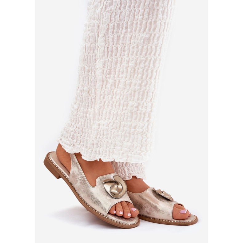 S.Barski Kiiltävät naisten sandaalit koristeella S. Barski KV51-006 -kultaa kultainen 1