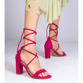 Postissa sidottu vaaleanpunaiset sandaalit vaaleanpunainen 1