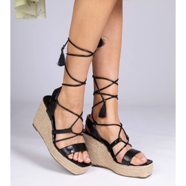 Mustat sandaalit EspAdrilles kiilalla 2
