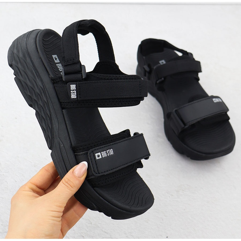 Naisten tarranauha Sports -sandaalit Big Star RR274A076 musta 1