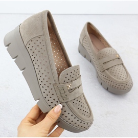 Naisten mokkasiinit avoimelle kiilalle Khaki Potocki 12608 beige 1