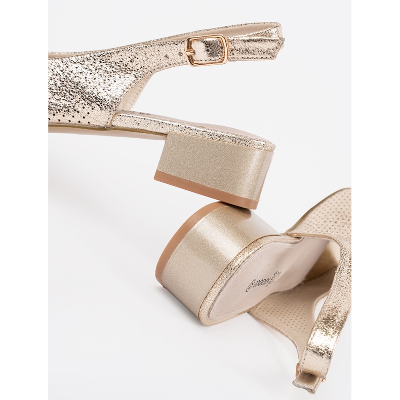 Goodin Kultaiset avoimet alhaiset sandaalit kultainen 1