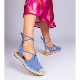 Litteä espadrilles siniset sandaalit sininen 2