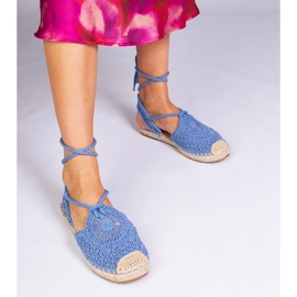 Litteä espadrilles siniset sandaalit sininen 3