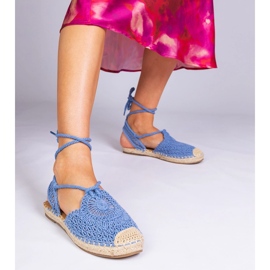 Litteä espadrilles siniset sandaalit sininen 1