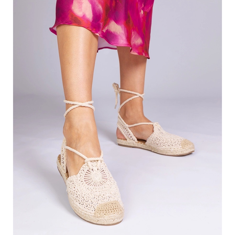 Litteät espadrilles beige -sandaalit 1