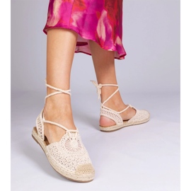 Litteät espadrilles beige -sandaalit 2