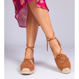 Flat -Pested espadrilles ruskeat sandaalit 3