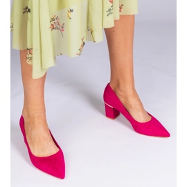 Vaaleanpunaiset naisten pumput Ekozamszusta vaaleanpunainen 1