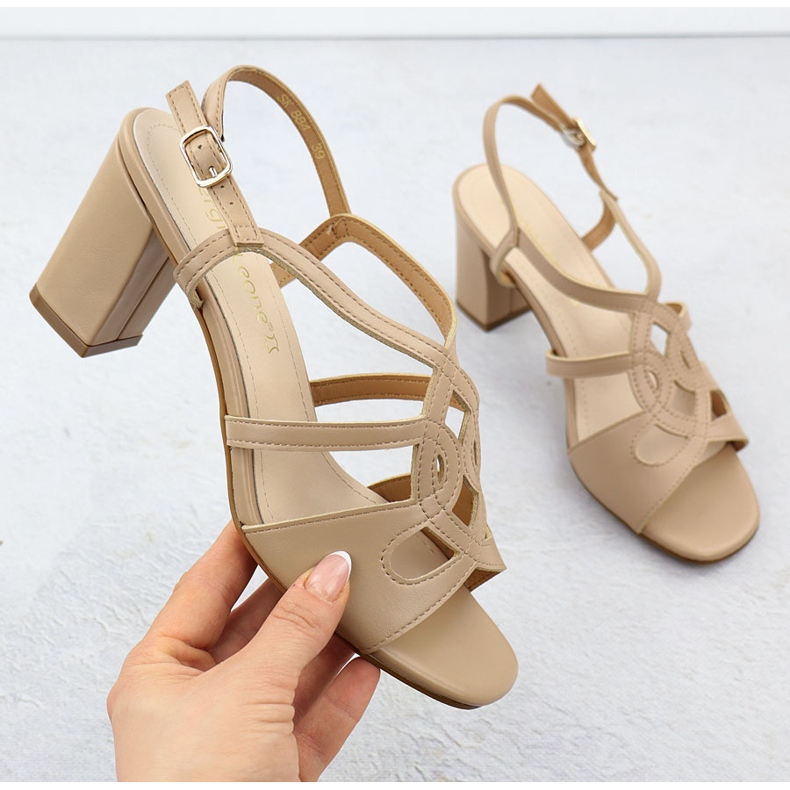 Naisten sandaalit post beige sergio leone sk884 1